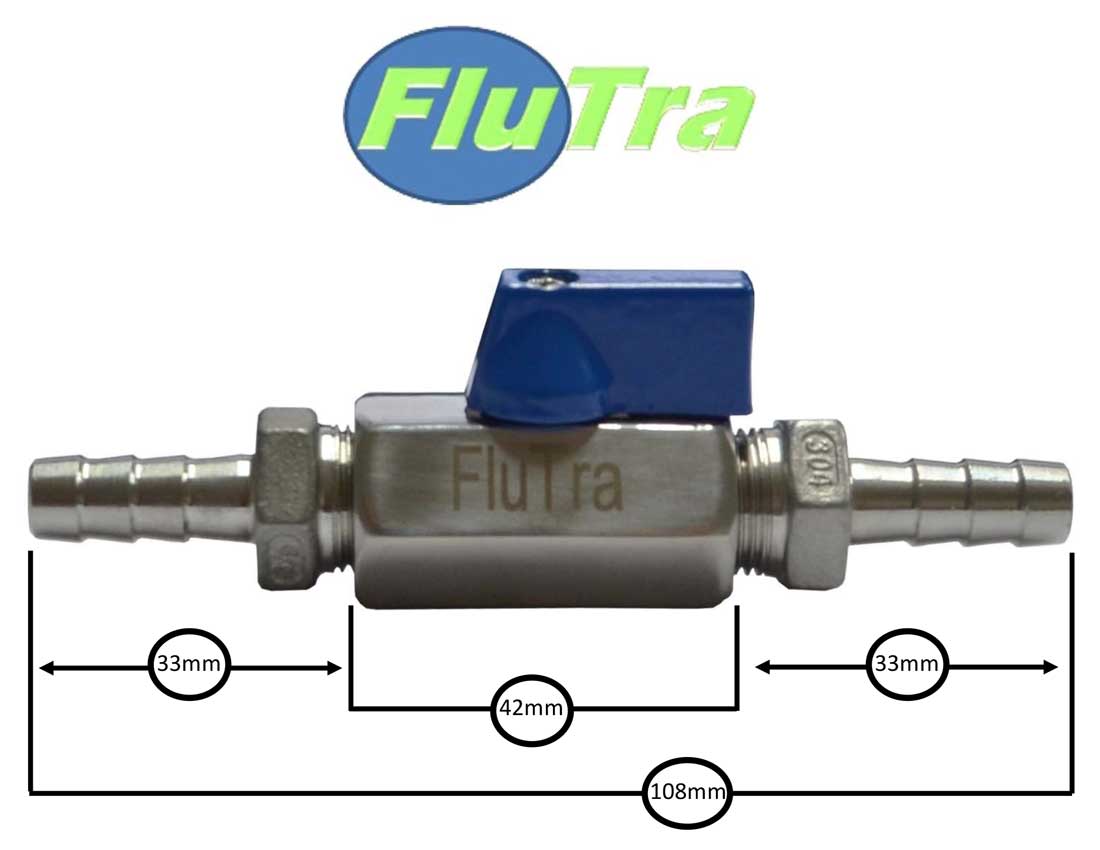 Stainless Steel In-Line Fuel Tap - M10