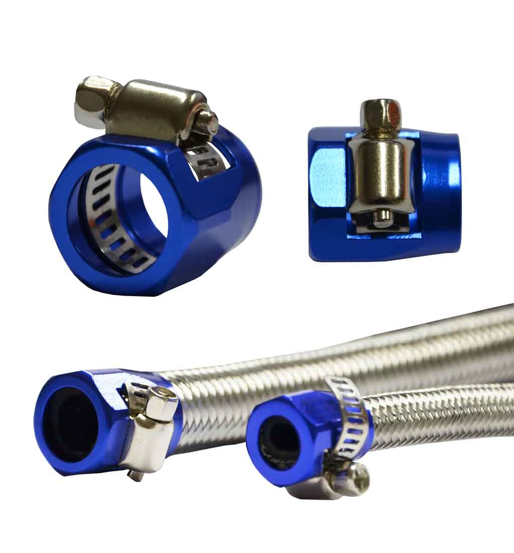 Stainless Steel Braided Fuel Hose + Finishers - 8mm (5/16&quot;)