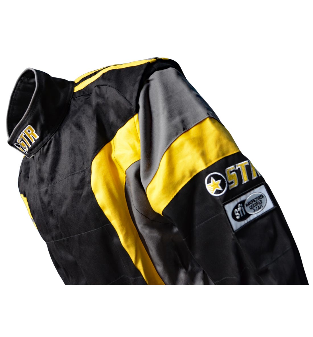 STR 'Podium' Race Suit - Black/Yellow/Grey