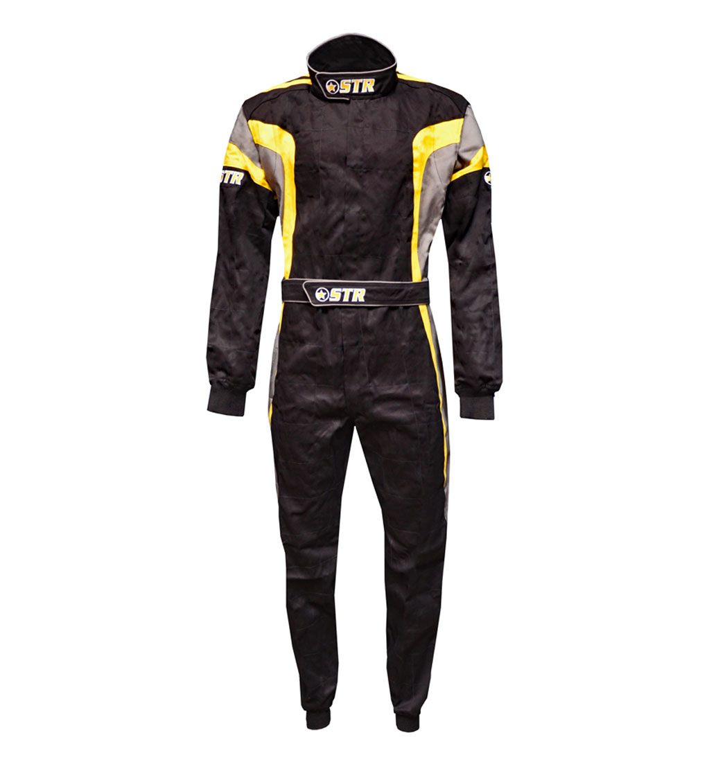STR 'Podium' Race Suit - Black/Yellow/Grey