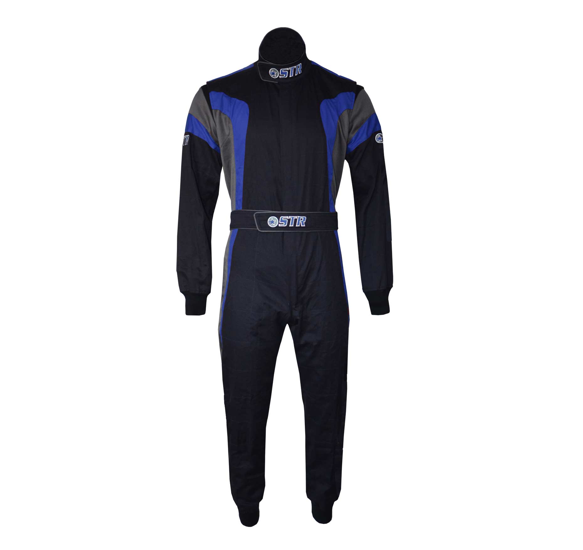 STR 'Podium' Race Suit - Black/Blue/Grey