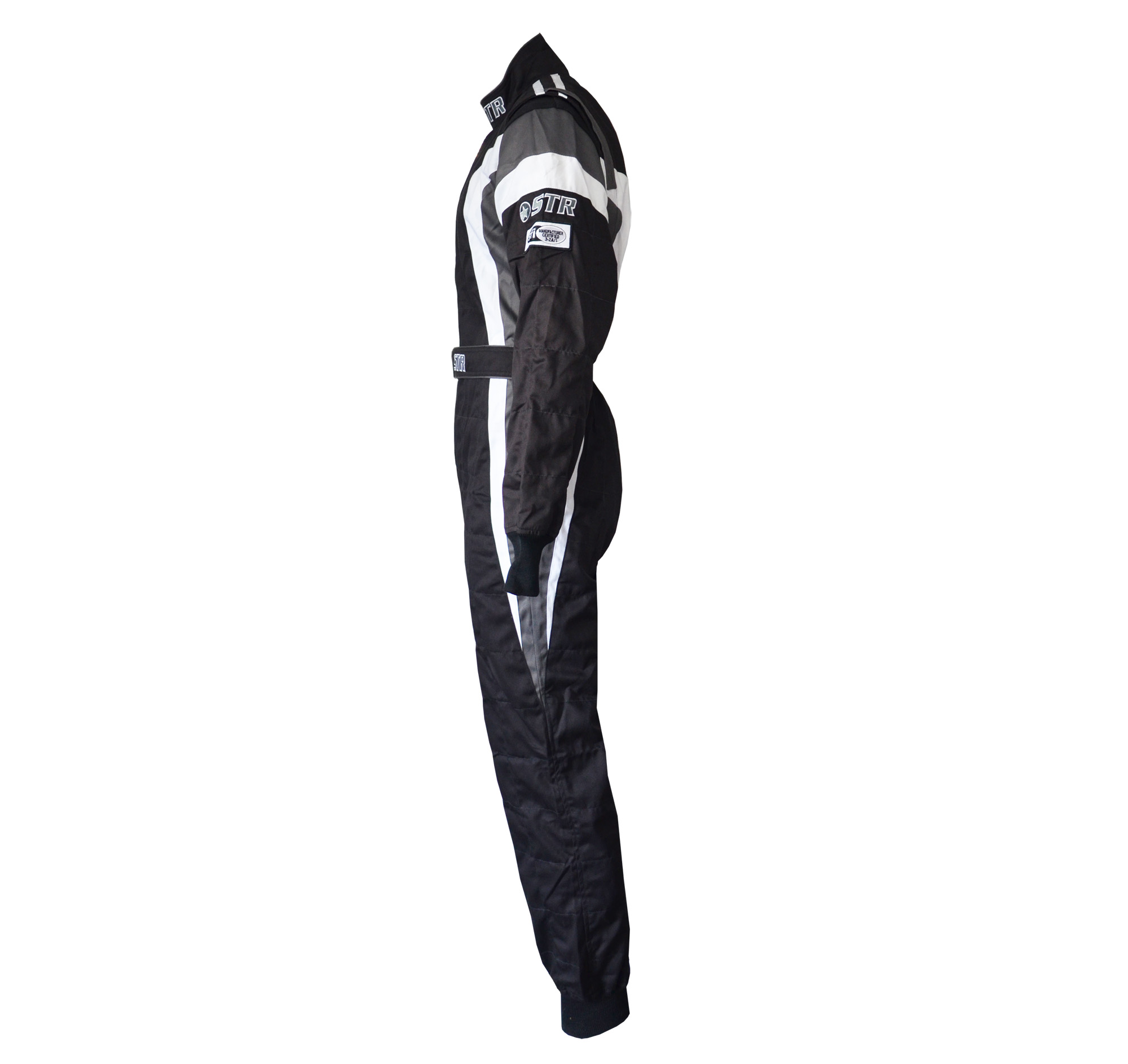 STR Youth 'Podium' Race Suit - Black/White/Grey