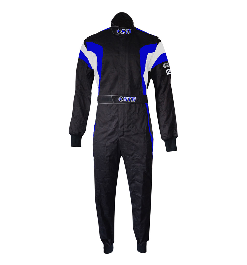 STR Youth 'Podium' Race Suit - Black/Blue/White