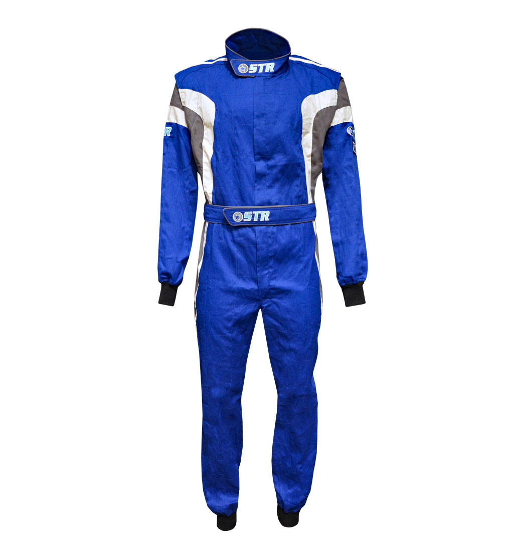 STR Youth 'Podium' Race Suit - Blue/White/Grey