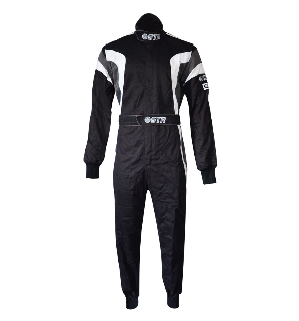 STR Youth 'Podium' Race Suit - Black/White/Grey