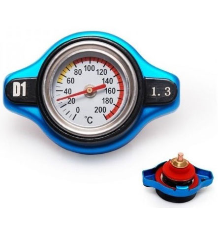 Racing Aluminium Radiator Cap inc Water Temp Gauge | 1.3bar