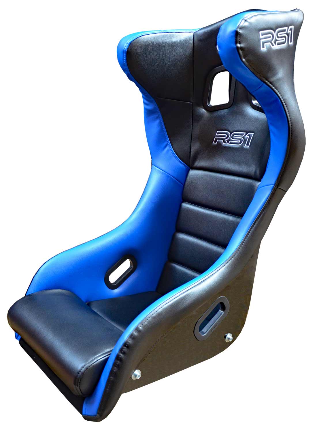 STR 'RS1' FIA Approved Race Seat - 2030 Black/Blue PVC Leather
