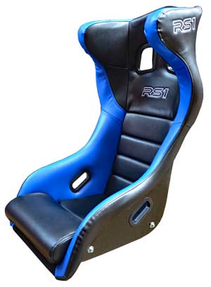 STR 'RS1' FIA Approved Race Seat - 2029 Black/Blue PVC Leather