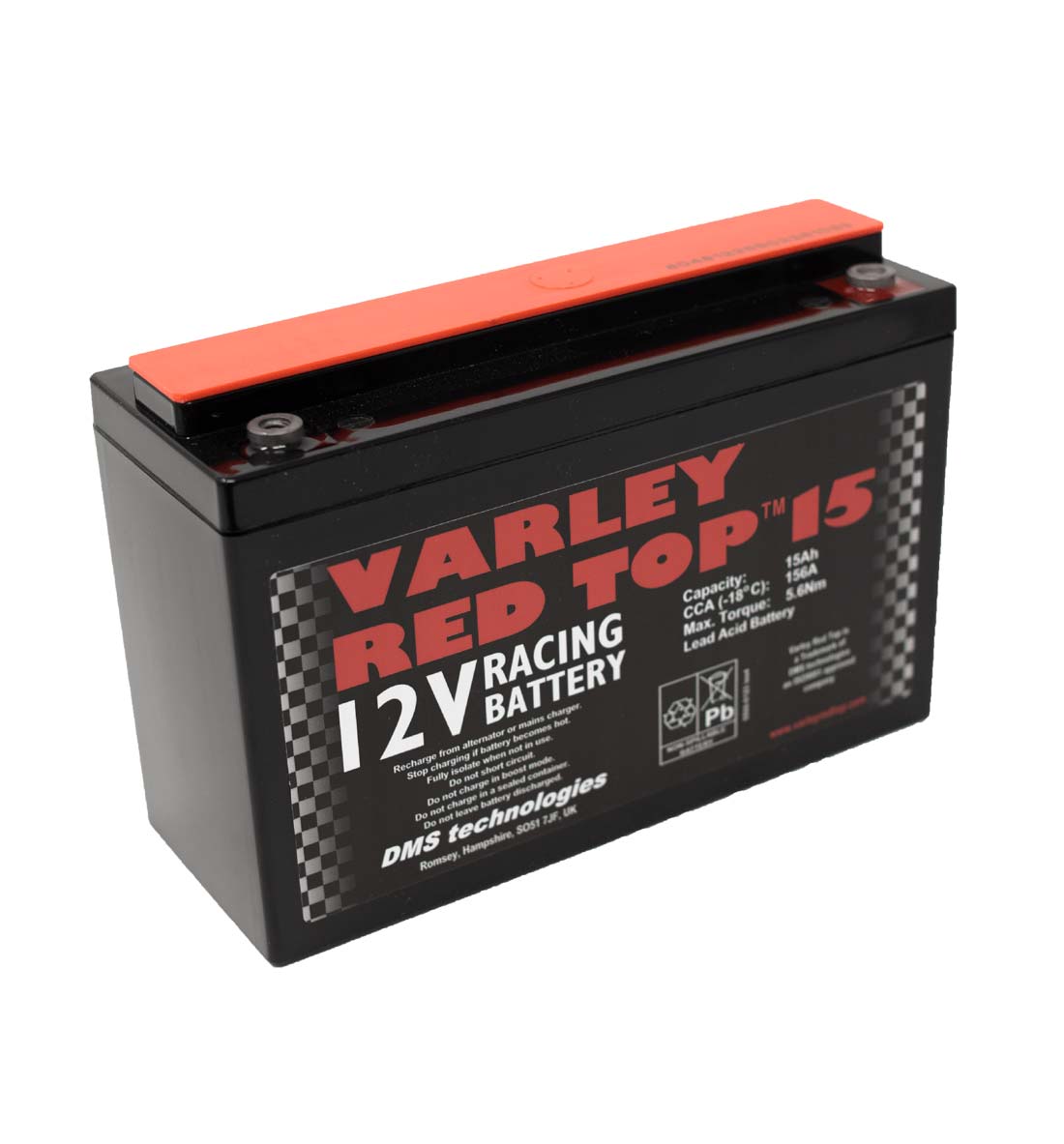 Varley Red Top 15 AGM Racing Battery - 12V 15Ah