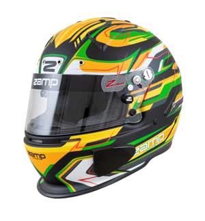 Zamp RZ 70E Helmet FIA 8859-2015 SA2020 - Green/Black/Yellow