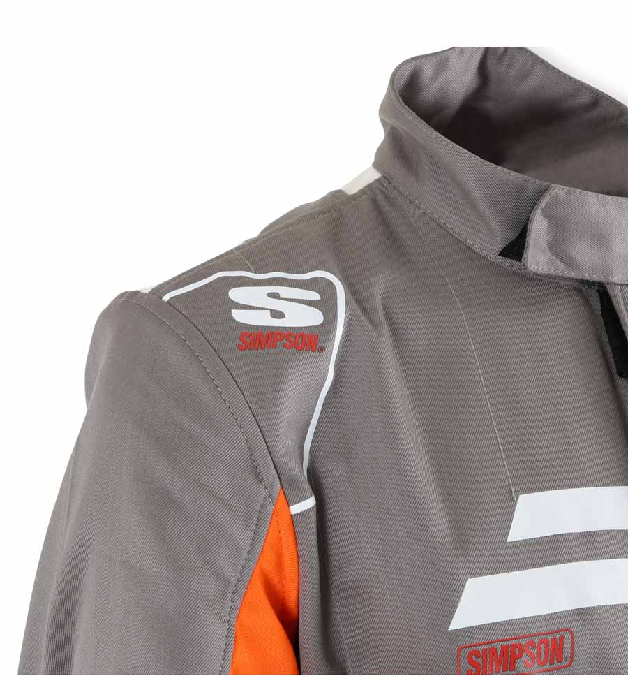 Simpson Airspeed Race Suit - Alloy/Orange/White