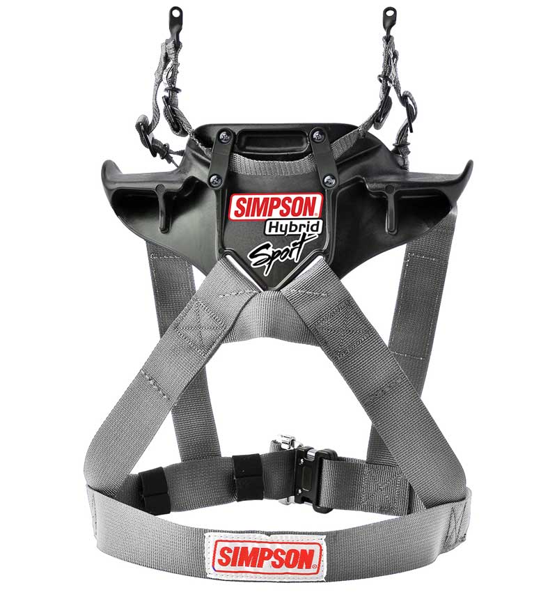 Simpson Hybrid Sport QR Head & Neck Restraint - Silver