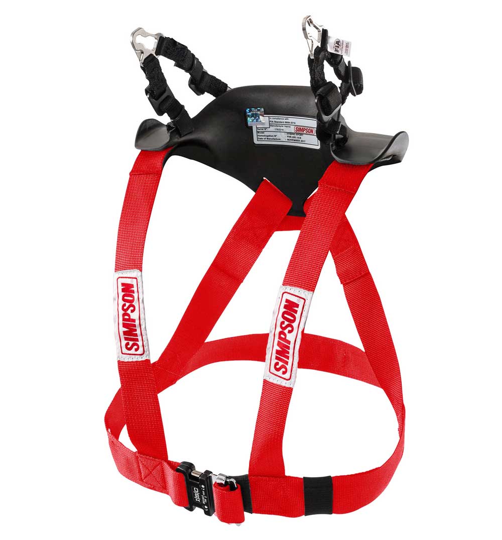 Simpson Hybrid Sport Head & Neck Restraint - Red