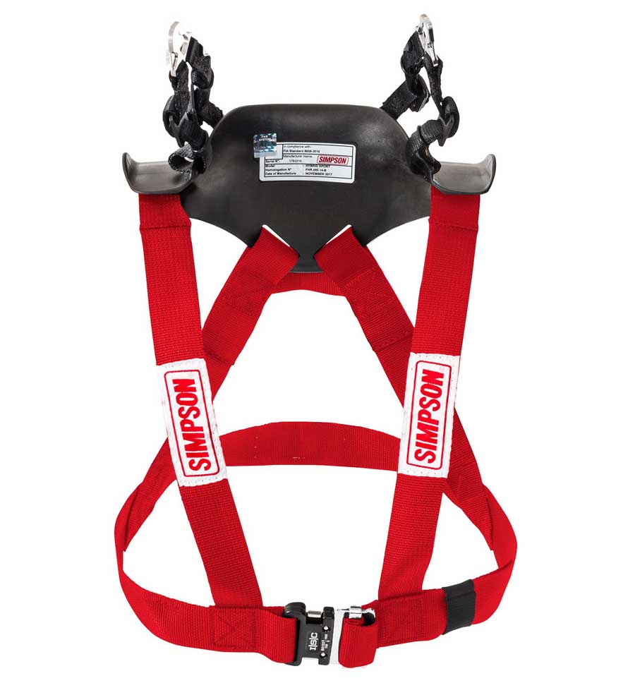 Simpson Hybrid Sport Head & Neck Restraint - Red