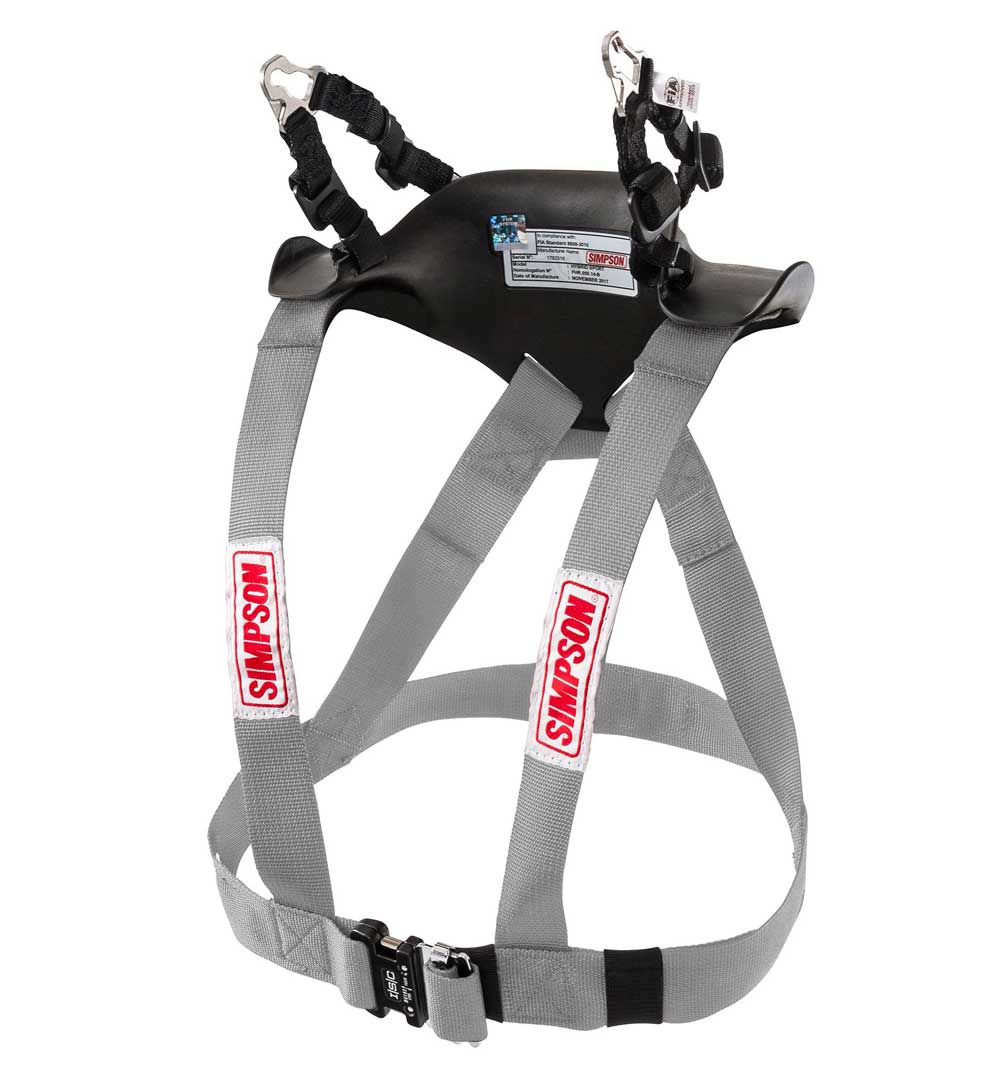 Simpson Hybrid Sport Head & Neck Restraint - Silver