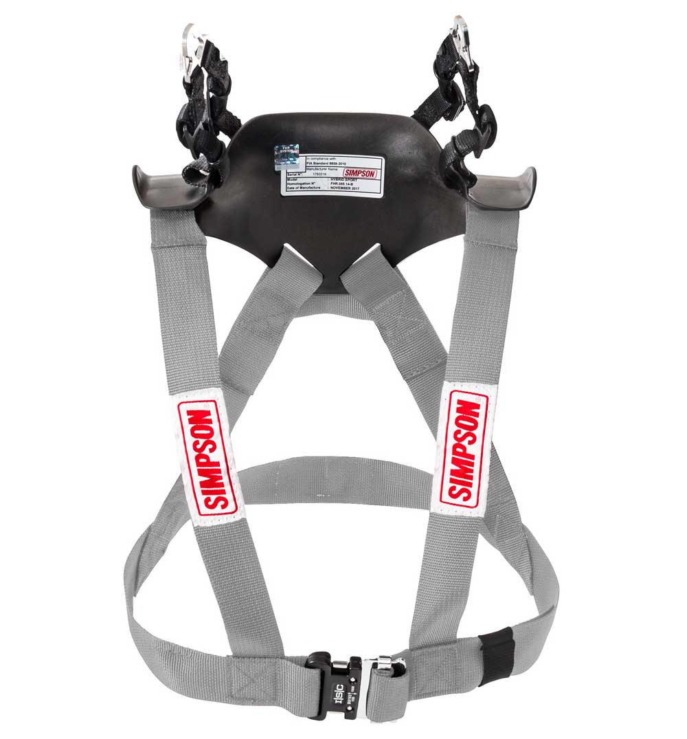 Simpson Hybrid Sport Head & Neck Restraint - Silver