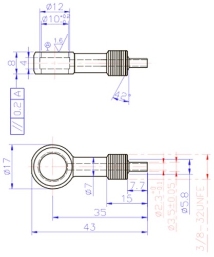 3/8" Banjo Fitting for AN-3 (3mm) - Stainless Steel