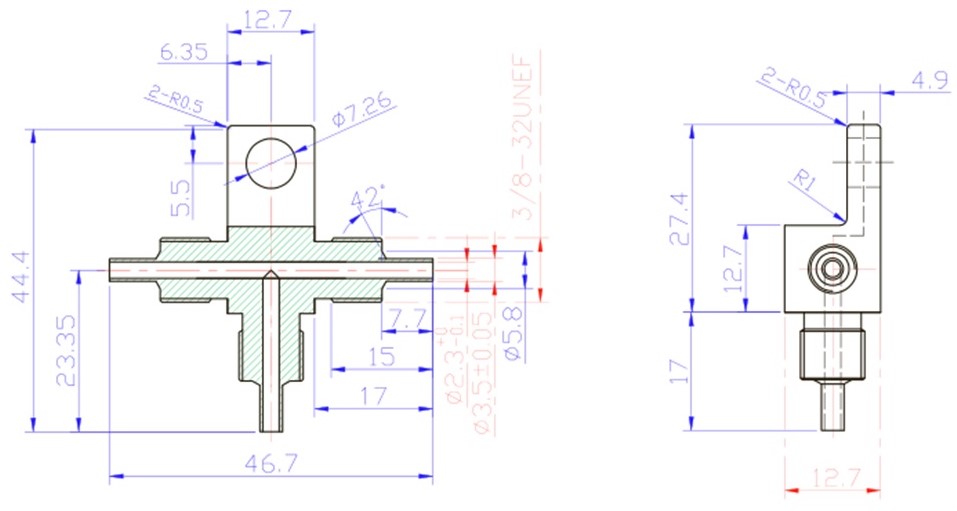 3-Way T-Piece for AN-3 (3mm) - Stainless Steel