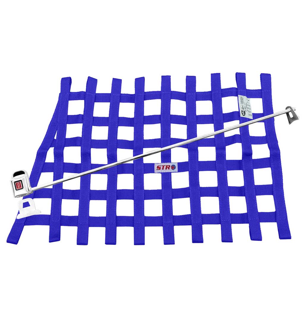 Trapezoidal Window Net & Fitting Kit - Blue