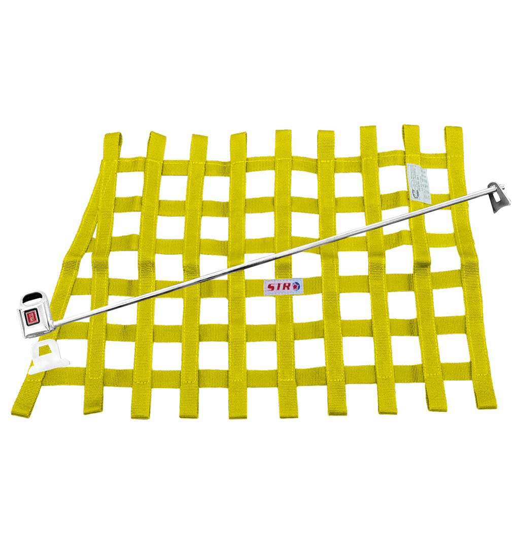 Trapezoidal Window Safety Net &amp; Fixing Kit - Yellow
