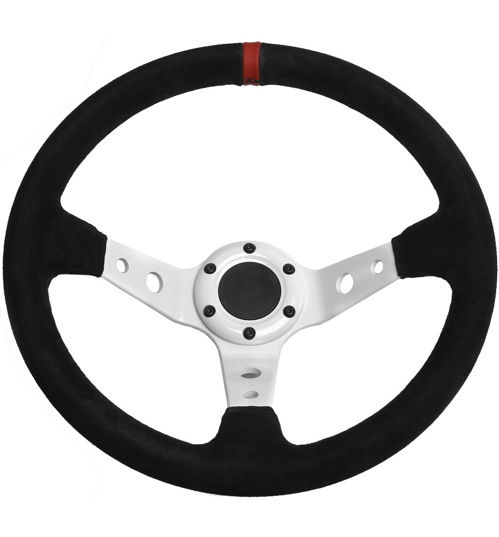 13" Deep Dish Rally Steering Wheels White